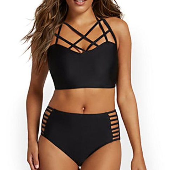 RACHEL ROY High Waist Side CutOut Bikini Bottoms Size 20 - Picture 1 of 2